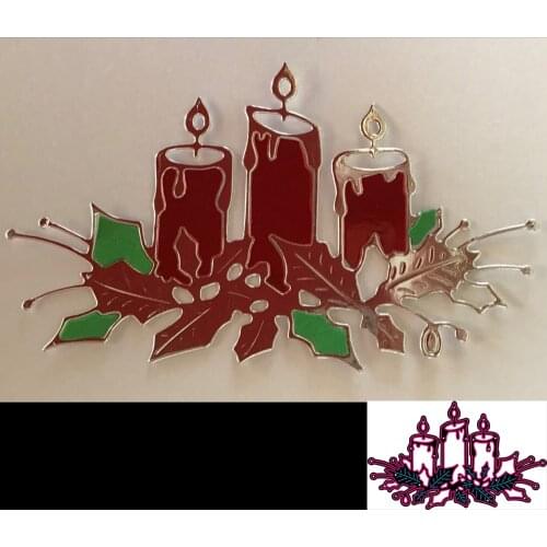 Metal-burning Christmas candle cutting die for DIY stamping scrapbook photo album paper card decoration