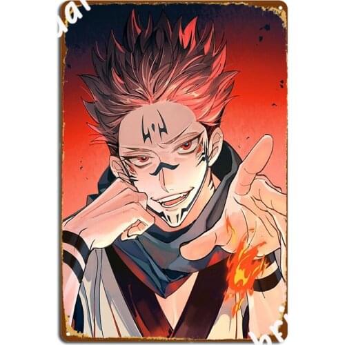 Jujutsu Kaisen Sukuna Poster Metal Plaque Cinema Living Room Designing Kitchen Plaques Tin sign Poster