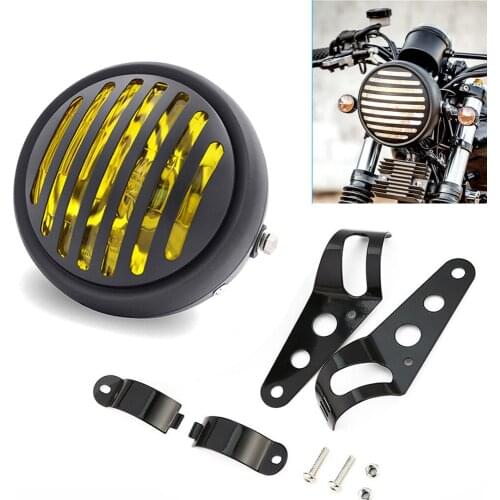 Evomosa Retro Motorcycle Headlight Head Lamp Halogen Front Light For Harley Suzuki Yamaha Honda Cafe Racer