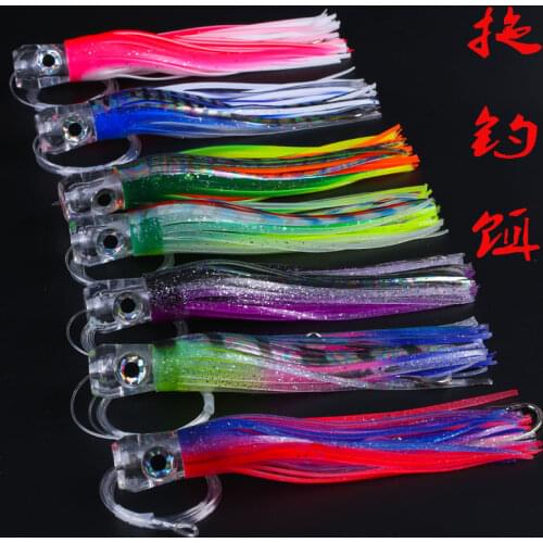 Octopus soft bait is 21cm long and 80g in weight. Seven color sea bait is available