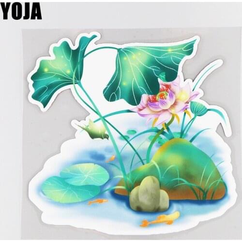 YOJA 18.8×18.2CM Ink Painting Lotus Classic Body Stickers Personality Car Bumper Decoration Decals 19B-0051