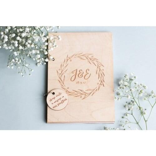 Initial Wedding Guestbook, Wood Wedding Guestbook, Engraved Guestbook, Wood GuestBook, Rustic Guest Book, Wedding Album, Monogra