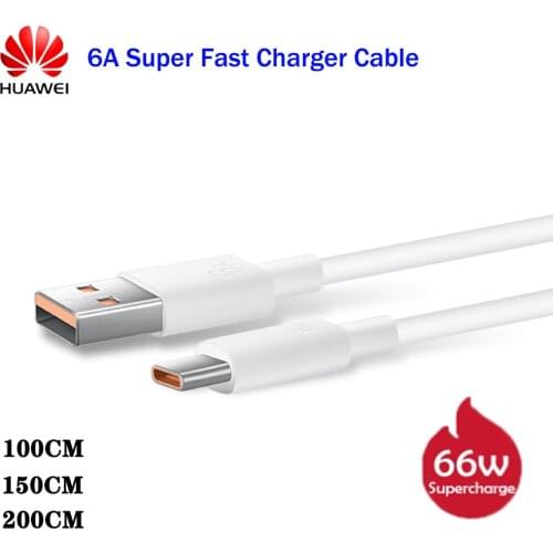 Original Huawei 66W Supercharge Cable 100cm 150cm 200cm 6A Fast Charging Type-C Cable For Mate 40 Pro Nova 8 8se 8pro 7 P40 Pro