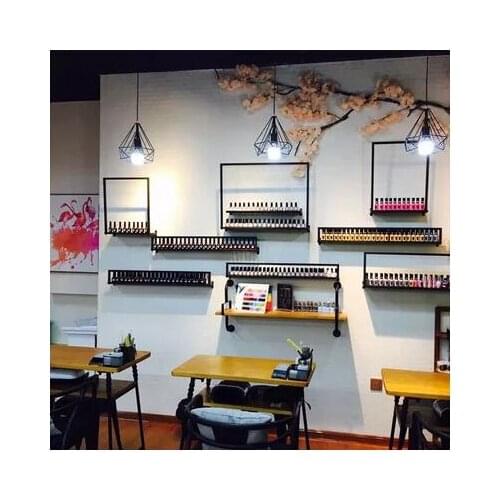 Nail Art Display Nail Polish Plastic Shelf Nail Polish Shelf Cosmetics Store Display Cabinet Shelf Wall Shelf