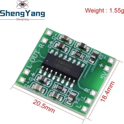 10PCS PAM8403 Super mini digital amplifier board 2 * 3W Class D digital amplifier board efficient 2.5 to 5V USB power supply