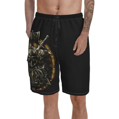 Beach Viking Shield Nordic Norse Valhalla Poster Thor, Viking, Valhalla Breathable Quick Dry Funny Male Shorts