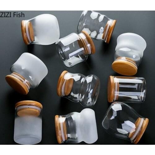 Japanese-style Transparent Glass Storage Jars Portable Tea Cans Sealed Jars Home Kitchen Storage Containers Candy Honey Mini Jar