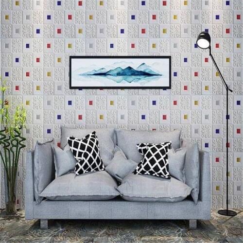 Sticker Self-adhesive 3D TV Background Foam Wallpaper Ceiling Wall Sticker Ceiling Living Room Bedroom Ceiling Decoration