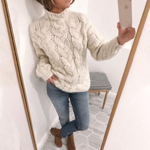 2020 New Autumn and Winter Womens Fashion Chic Elegant Tops Turtleneck Sweater Thick Warm Pullover Jumpers Knitted Coats