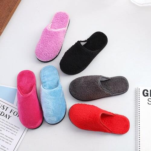Women Indoor Slippers Warm Plush Home Slipper Anti Slip Autumn Winter Shoes Unisex House Floor Soft Slient Slides Flat Slide