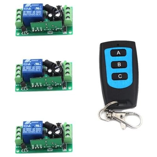 Top RF Wireless Remote Control Led Lights Switch 315/433mhz Outdoor Smart Home Automation Wireless Switch 1CH 3PCS Receiver