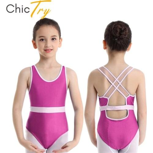 ChicTry Fashion Kids Teens Ballet Leotard Children Girls Gymnastics Leotard Gym Sports Bodysuit Stage Performance Dance Costume