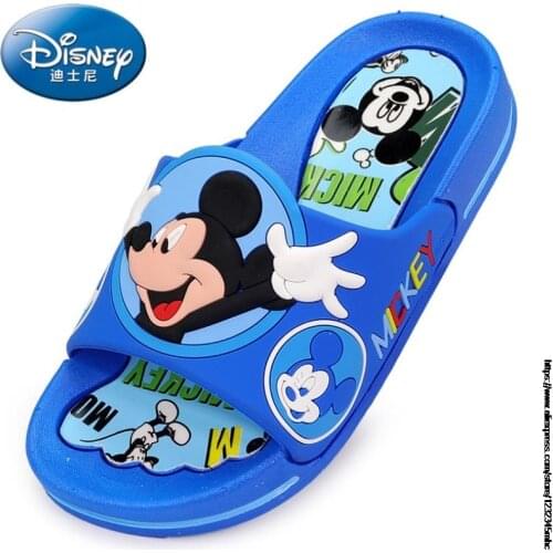 Disney Mickey Mouse Minnie Shoes For Girls Children Lovely Cartoon Princess Flat Sandals Shoes Inside and outside slippers
