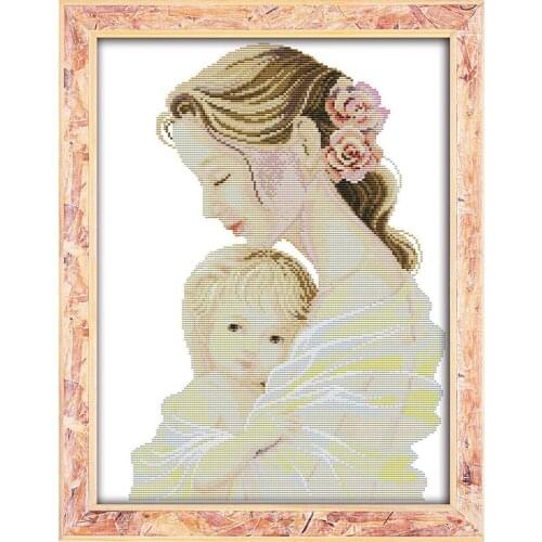 Everlasting Love Mothers Tender Arms Chinese Cross Stitch Kits Ecological Cotton Clear 14CT Stamped DIY Christmas Decoration