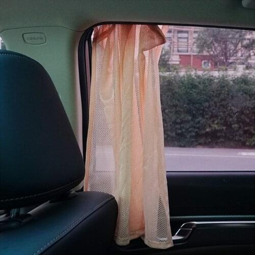 Car Side Window Mesh Curtain UV Protection Sun Shade Sunscreen Block Suction Cup Curtain Window Cover Shield Auto Accessories