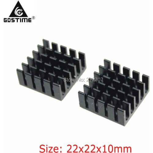 10 Pieces Gdstime Aluminum Heatsink 22x22x10mm Cooler Heat Sink with Tape