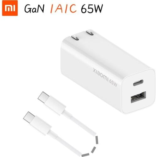 100% Xiaomi GaN Travel Charger 65W 1A1C With 5A Cable Dual(45W+18W) For Mi 11 10 9 8 Switch Compatible Laptop Notebook Pad iOS