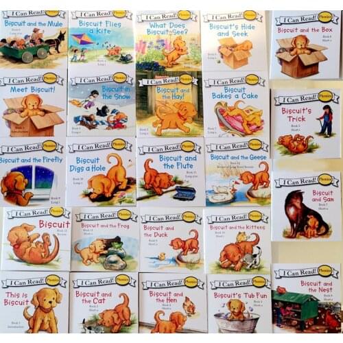 24 books/set Biscuit Series Phonics English Picture Books I can read Children story book Early Educaction pocket reading book