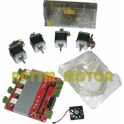 4 axis CNC kit 4pcs NEMA17 78oz-in stepper motor 48mm 4 Leads + 4 axis TB6560 Driver board breakout card for CNC Router