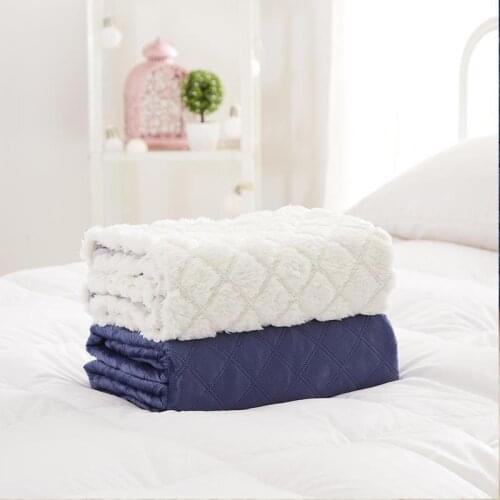 45Waffle hand-stitched double-layered lambskin blankets, warm and comfortable double-sided sleep for children