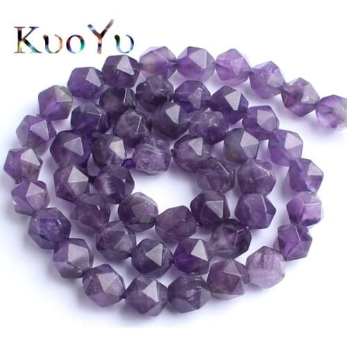 Natural Faceted Purple Amethysts Gem Stone Beads Round Loose Beads 15" 6/8/10mm For Jewelry Making DIY Bracelet Pendant Necklace