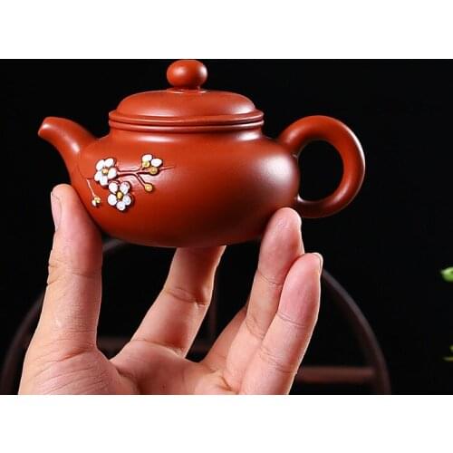 Yixing Purple Sand Plum Teapot Single Pot Household Handmade Xishi Pot Large Ceramic Filter Small Teapot Bubble Teapot Tea Set