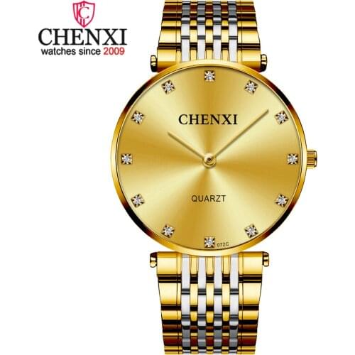 CHENXI Luxury Couple Watches Top Brand Watch Stainless Steel Waterproof Classic Design Quartz Wristwatches Relogio Saat Clock