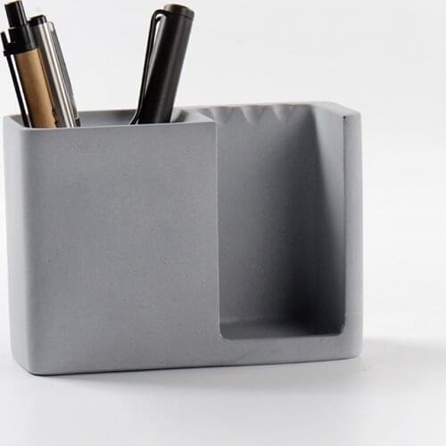Silicone Pot Mold Pen Holder Concrete Mould Handmade Desk Decorative Tool