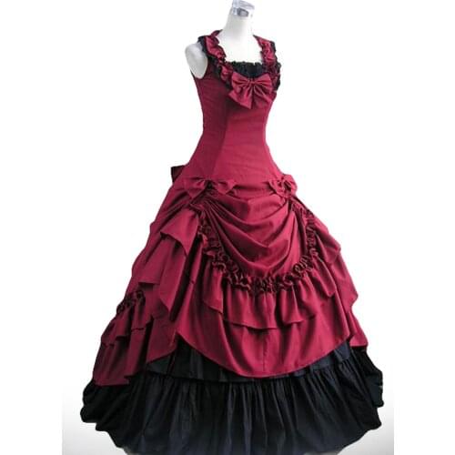 Lolita gothic Victorian halter pleated jumpsuit court dress evening dress custom