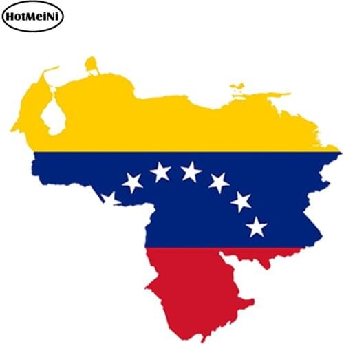HotMeiNi Car Styling Venezuela Map Flag Car Sticker Silhouette for Helmet Fridge Laptop Door Waterproof Accessories 13cmx11.7cm