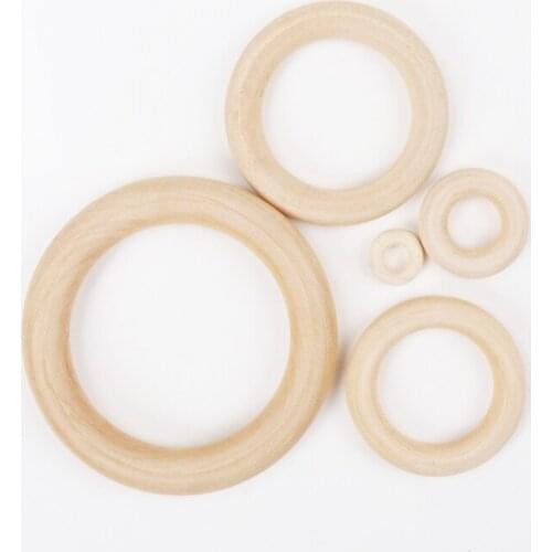 15 Size Circle Ring Natural Wood DIY Crafts For Wooden Ring Children Kids Teething Wooden Ornaments An Pick