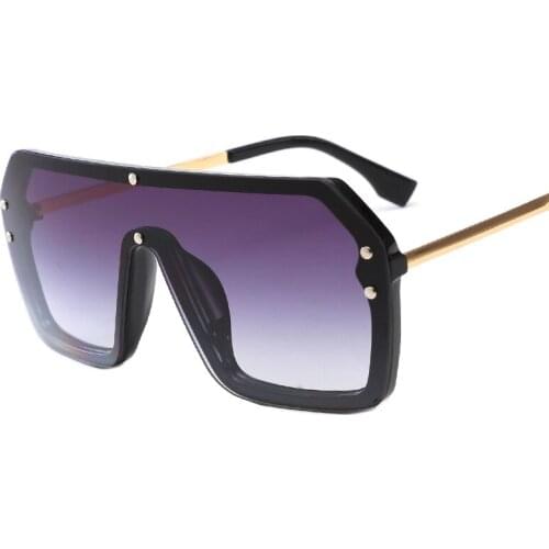 Red Black Oversized Square Sunglasses Men New One Piece Lens Big Frame Sun Glasses For Women UV400 Silver Mirror Eyewear