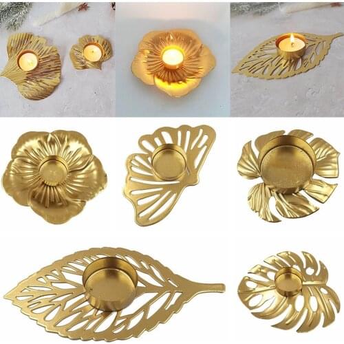 Creative Hollow Candlestick Turtle Leaves Wrought Iron Candle Holder Home Decoration Party Wedding Bar Cafe Desktop Ornament