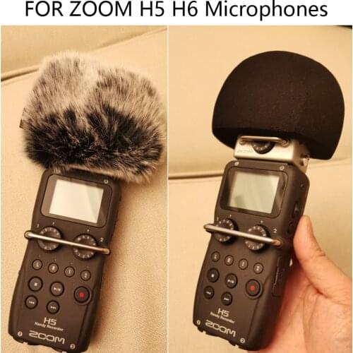 FOR ZOOM H5 H6 Microphones Voice interview Recording Pen Outdoor Wind Cover Shield Furry dead cat Windshield sponge