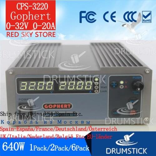 1PACK) Gophert Mini Digital DC Power Supply CPS-3220 Adjustable 0-32V 0-20A Lockable corrective maintenance ageing failure