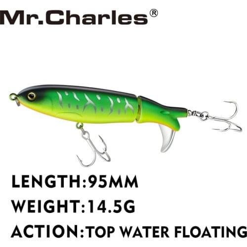 Mr.Charles CMC613 Fishing Lure 95mm/14.5g Top Water Floating Hard Bait Quality Professional Minnow Crankbait 3D Eyes Sharp Hooks