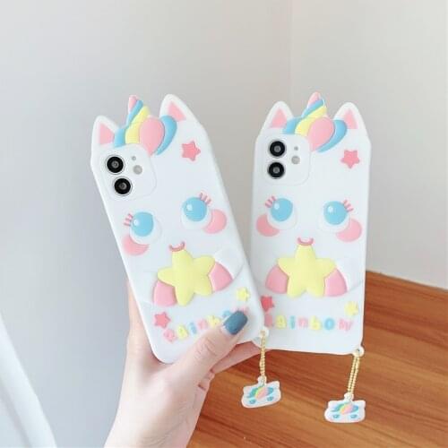 3D Cute Unicorn Soft Case For iphone 12 pro max 11 Pro Max 6 6s 7 8 plus X XS MAX XR 11 Case Silicone Back Cover For Girls Women