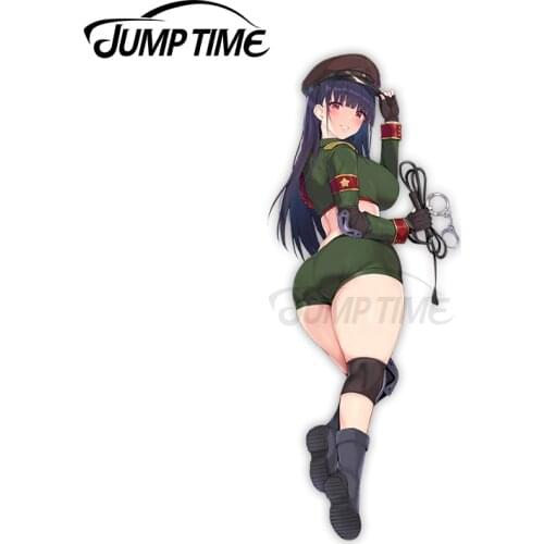 Jump Time 13cm x4.2cm Car Sticker Cute Girls Anime Decals Personality Window Camper Refrigerator Waterproof Vinyl Car Decor