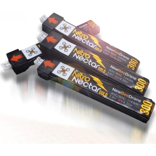 NewBeeDrone Nitro Nectar Gold 1S HV 3.8V LiPo Battery 250mah 300mAh Mobula7 Snapper 6 7 Betafpv 65 75 85X Tiny whoop Frame Kit