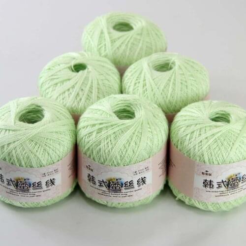 New Soft 6ballsx50g Hand Cotton Lace Wool Yarn Crochet Shawl Scarf Knitting 16105 Mint