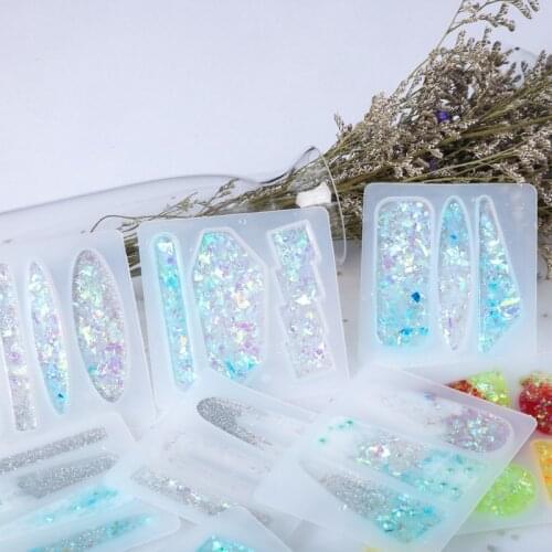 2021 New Hair Clip Silicone Mold To Make Head Flower Hair Clip Pendant Earrings Diy Crystal Drop Mold Wholesale Drop Shipping