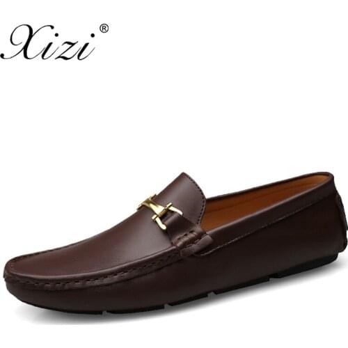 XIZI Superstar Krasovki Shoes New Men Loafers Summer/Autumn Mens Flats Leather & Suede Casual Male Boat Shoes Man Peas Shoes