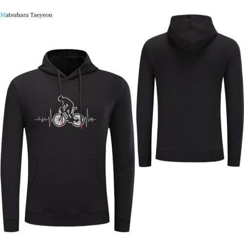New Mountain Biking Hoodies Brand Clothes Long Sleeve Bicycles Mountain Bike Heartbeat Sweatshirt Funny Bicycle Cycling hoodie