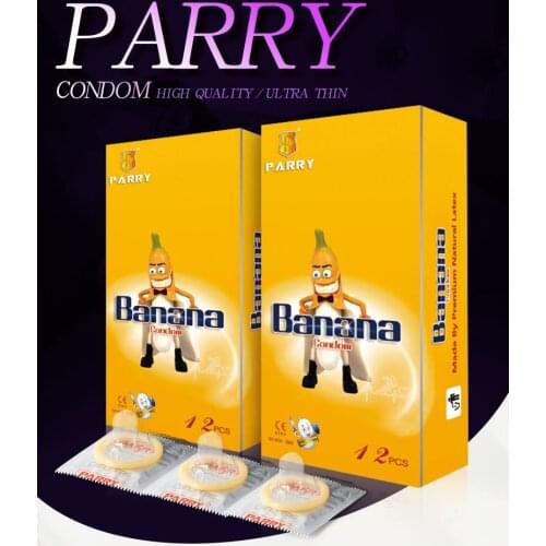 PARRY CONDOMS 24PCS Condom Super Lubricating Banana Flavor For Love To Increase The Taste Of Fruity Skin-Friendly Condoms Male O