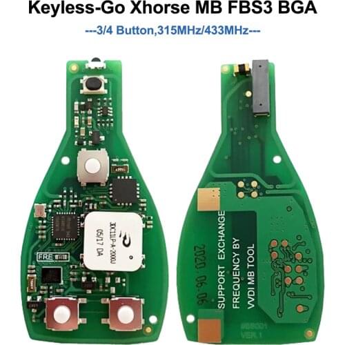 Keyecu Keyless Go Xhorse MB FBS3 BGA Remote Board 315MHz /433MHz for Mercedes Benz W204 W207 W212 W164 W166 W221