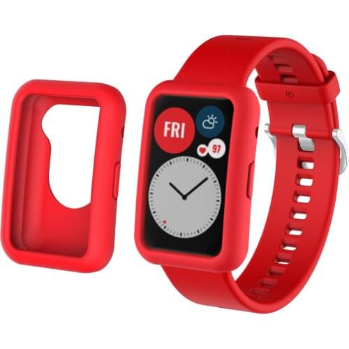 Strap+case for Huawei watch Fit Replacement silicone strap + TPU cover Edge protection frame for Huawei watch Fit Accessories