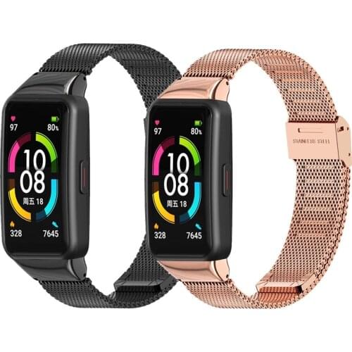 Milan Strap For Huawei Honor Band 6 Smart Wristband Bracelet Replacement Watch Strap For Huawei Band 6 Wrist Strap Metal Band