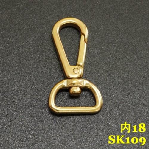 SK109) 2pc Solid Brass Spring Snap Hook Swivel Clasp Key Ring Chain Hardware Japan-Type-9