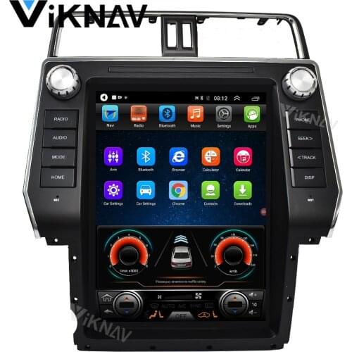 Android vertical screen car GPS navigation DVD player radio for Toyota land cruiser prado 2018 auto stereo video FM 12.1 inch