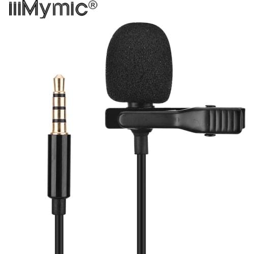 IiiMymic Omnidirectional 3.5mm Lavalier Lapel Microphone Tie Clip for ios Android Smartphone Cell Phone PC Laptop Recording